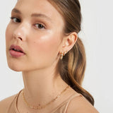 Aztec Gold & Moonstone Hoops