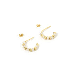 Aztec Gold & Moonstone Hoops