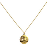 Evil Eye Gold Disk Pendent Necklace