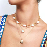 Evil Eye Gold Disk Pendent Necklace