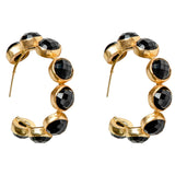 Freesia Black Onyx Hoops
