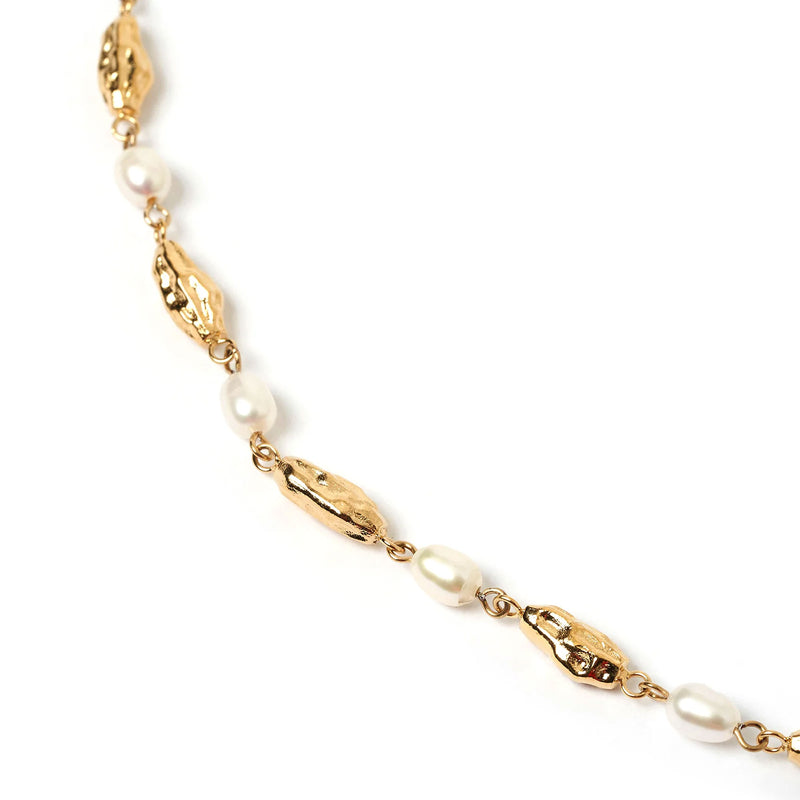 Mimi Pearl and Gold Necklace – May Jo - Main Image