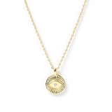 Protective Eye Gold & Zircon Pendent Necklace