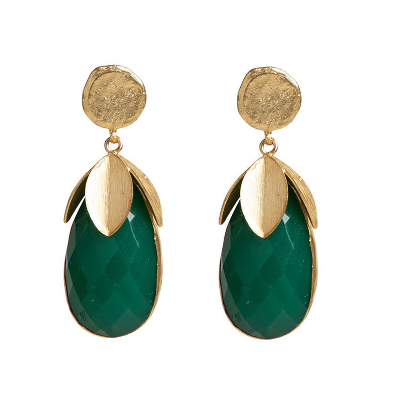 Zenia Green Onyx Earrings